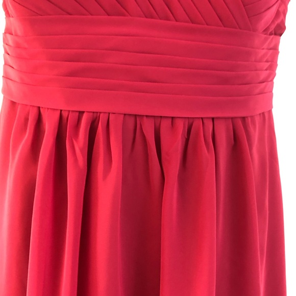Azazie Hadley Burgundy a-line pleated chiffon dress - Picture 9 of 16